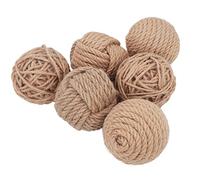 Pack of 6 Orbs Decorative Balls 2.8" Assorted Jute Rope Spheres Orbs Rustic Decorative Balls for Centerpiece Bowl Fillers Farmehouse, Vase Tray Filler, Home Tabletop Décor, Housewarming Gift (Brown)