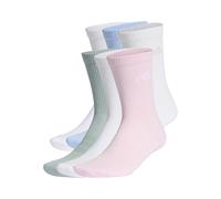 adidas Unisex CUSHIONED CREW SOCKS 6 PAIR PACK, white/clear pink/glow blue/Wonder Sage, 8.5-10