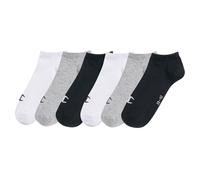 Pack of 6 Pairs of Plain Socks in Cotton Mix Black + Grey + White