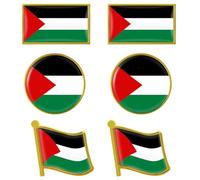 Pack of 6 Palestine Flag Badges, Flag Lapel Pin, Palestine Flag Brooch Pin Flags Badge, National Enamel Pin, Badge Metal Small, Flag Pin Badge