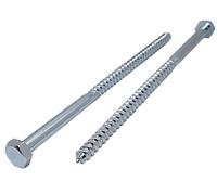 (Pack of 6 pcs) DIN 571 Zinc Plated Steel Hexagon Wood Screws M8 x 200 mm, Hex Screw, Lag Bolts, Hex Head, Coach Screws (6, M8 x 200 mm)