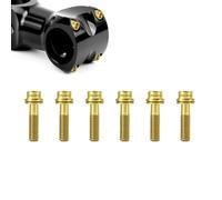 Pack of 6 pcs Titanium Bolts Screws for MTB Road Bicycle and Mountain Bike Stem, M5X18mm (Gold)