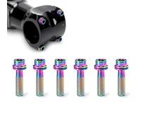 Pack of 6 pcs Titanium Bolts Screws for MTB Road Bicycle and Mountain Bike Stem, M5X18mm (Oil Slick)