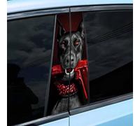 Pack of 6 Pillar Stickers Car, Centre Pillar Sticker, Black with Dog Pattern, Scratch-Resistant, Waterproof, Cool Car Sticker, Sides, Car Tuning Sticker (6, A+B+C)
