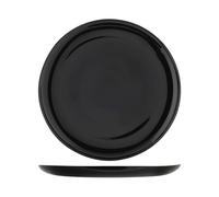Pack Of 6 Pizza Plates Premiere In Black Opal Glass 32 Cm H&H