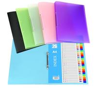 Pack of 6 Plastic Ring Binders, 2 Rings Mechanism, File Binder Ring Binders, 2.5 cm Spine Width, A4 Ring Binder, Lever Arch Folder, Ring Folder for Office and School, O-Shaped 2 Hole, Multifunctional