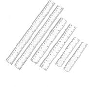 Pack of 6 Plastic Ruler, Transparent Flexible Precision Ruler Measuring Tool, Flexible Precision Ruler for School, Office, Sewing Projects & Technical Drawings (15 cm/6 inches, 20 cm/8 inches, 30 cm