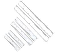 Pack of 6 Plastic Rulers, 15 cm 30 cm Ruler, Transparent Flexible Precision Ruler, Measuring Tool, Flexible Precision Ruler for School, Office, Home, Transparent Plastic Ruler