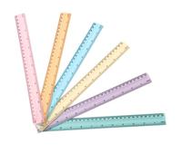 Pack of 6 Plastic Rulers, 30 cm/12 Inch Ruler, 6 Assorted Colors Flexible Precision Ruler, Measuring Tool for School, Office, Home (Light Color)