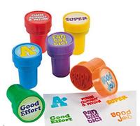 Pack of 6 - Plastic Teacher Stampers - Stationery School Teacher Supplies