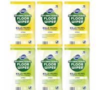 [Pack of 6)-POWERFORCE - Each contains 15 Extra Large wipes, sent Apple Anti-bacterial Floor Wipes | Biodegradeable | Non Bleach