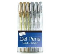 Pack of 6 Premium Quality Silver and Gold Gel Pens