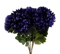 Pack of 6 Purple Reflex Chrysanthemums 75cm Silk Flowers Pegdev Purple One Size