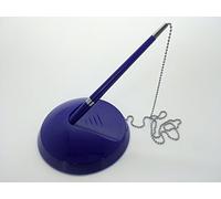 Pack of 6 Quality Blue, Reception, Pen On Chain with Stand - Ideal for Home,ect