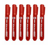 (Pack of 6) Red Whiteboard Markers Dry Erase Marker Pens Dry Wipe Whiteboard Pens Bullet Tip Non Toxic Low Odour for Writing on Whiteboard Flipcharts Planners Glass For School Office & Home