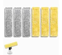 Pack of 6 Replacement Pads Compatible with Kärcher Window Vacuum Cleaner Replacement Parts, Window Vacuum Cleaner Accessories, Microfibre Mop Covers, Suitable for Kärcher Window Cleaner WV2 WV5 WV6