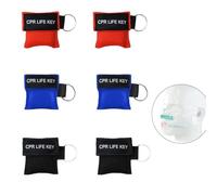 Pack of 6 Respiratory Mask First Aid, Respiratory Mask Key Ring, Portable Respiration Mask Keyring, Emergency Mouth-to-Mouth Ventilation Protection Pocket Mask, for First Aid or AED Training