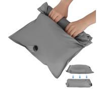 Pack of 6 Reusable Fabric Vacuum Seal Bags for Clothes - Compression Travel Essentials - Manual Exhaust, Use for Luggage, Closet & Packaging Organisation (Grey-6S)