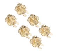 Pack of 6 Rhinestones Button Covers for Women Elegant Flower Designs Detachable Clip on Shirt Decoration Accessory Elegant Cuff Accessories