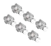 Pack of 6 Rhinestones Button Covers for Women Elegant Flower Designs Detachable Clip on Shirt Decoration Accessory Elegant Cuff Accessories