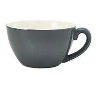 Pack of 6 Royal Genware Bowl Shaped Cups Various Sizes and Colours (Grey, 34cl/12oz)