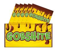Pack of 6 Rude Chocolate Bar Wrappers - 6x Gobshite Funny Choc Bar Covers Secret Santa Gift Xmas Christmas Wife Husband Fun Friend Present Get Well Soon Prank Insult. Chocolate Not Included.