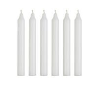 Pack of 6 Rustic Taper Candles Height 18 cm Diameter 2.2 cm Burning Time 8 Hours Table Candles Colour: White