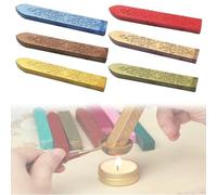 Pack of 6 Sealing Wax Sticks with Wicks, Antique Fire Manuscript Sealing Wax for Wax Sealing Stamps, Sealing Wax Sticks with Wicks, Wedding Invitations, Envelopes, Decor