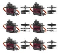 Pack of 6 Servo Motor Metal Gears: Servo Full Metal Gearbox 180 Degree Controllable Angle Servo MG90S Micro Servo Motor Compatible with Arduino, Mini Motor for Arduino Model Making Robot Arm Plane