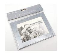 Pack of 6 Silver Personalised Photo Frame Christmas Cards 4 x 6 Make Your Own Festive Cards DIY (Add your own photos)