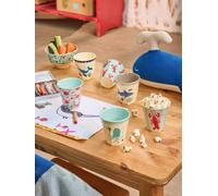 Pack of 6 small BLUE OCEAN RICE melamine cups, 160 ml multicoloured