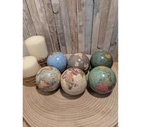 Pack of 6 Small Cardboard World Map Globes Geography Educational Vintage Home School Tabletop Ornament