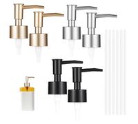 Pack of 6 Soap Dispenser Replacement Pump Head with 15 cm Hose for 28 mm Thread Bottle Soap Dispenser, Soap Dispenser Attachment for Bottles, Soap Pump Plastic for Kitchen, Bathroom, Hotels