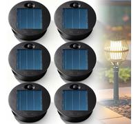 Pack of 6 Solar Lights Replacement Parts: φ7 cm Solar Lights Replacement Top with Bright LED, Waterproof Solar Panel Hanging Lantern Replacement Top, Solar Panel Replacement Part for Solar Lantern