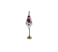 Pack Of 6 South Korea Korean Desktop Table Centrepiece Flag Flags With Gold Bases Ideal For Party Conferences Office Display