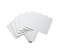 Pack of 6 Square Plain White MDF Double Sided Dry Erase Handheld Answer Paddles - Mini Whiteboard