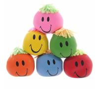 (Pack of 6) Squeezy Moody Smiley Face Stress Ball - Stretchy Squishy Moulding Dough Fidget Stress Relief Ball Help Anxiety ADHD Autism, Easter Basket Stuffers - Random Colour