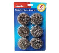 Pack of 6 stainless steel scourers