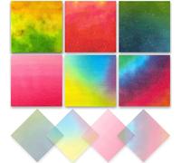 Pack of 6 Sticky Notes, 300 Sheets Self-Adhesive Notes, Transparent Glitter Sticky Notes, Waterproof Clear Sticky Notes Set for Office, Home, School, Session (Centimetre, 7.6 x 7.6 Glitter)