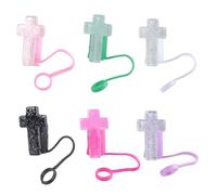Pack of 6 Straw Caps Resin Plug Religious Drinkings Caps Seal Present for Infants Kids and Adults Straw Cover