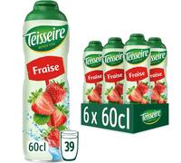 Pack of 6 Strawberry Syrups Teisseire - 6 x 60 cl