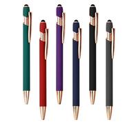 Pack of 6 Stylus Pens, Personalised Ballpoint Pen, Ballpoint Pen with Touchpen, Universal Rubber Touch Pen for iPhone Pro Air Mini Samsung Galaxy Huawei Tablets and All Smartphones