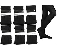 PACK OF 6 SUPER SOFT KIDS COTTON RICH GIRLS SCHOOL FOOTED SOCKS PARTY NEW TIGHTS (Black, Years 7/8)