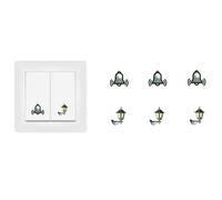 Pack of 6 Switch Sticker Bells Stickers and Light Stickers Bell Bells Light Symbol Garden Lighting Lantern (RP22) (10 mm)