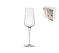Pack Of 6 Tall Glass Flutes 28 Cl Transparent Bormioli Rocco