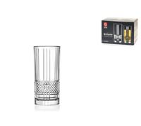 Pack of 6 Transparent Bright Glass Tumblers, 37cl