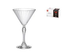 Pack Of 6 Transparent Glass America '20 Martini Goblets