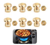 Pack of 6 Universal Butane Gas Sprinkler, LPG Gas Cooker Conversion Set, 5 Burners Propane and Butane Sprinkler 1x0.5, 1x0.65, 1x0.7, 1x0.87, 1x0.9, 1x0.96 [Energy Class A+++]