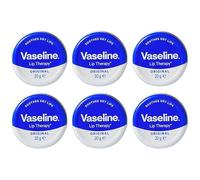 Pack of 6 Vaseline Lip Therapy Original 20g Tin | Petroleum Jelly Lip Balm for Dry, Chapped & Cracked Lips | Classic Moisturising Lip Care for Everyday Use | Mini Pocket Travel Size