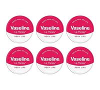 Pack of 6 Vaseline Lip Therapy Rosy Lips 20g Tin | Petroleum Jelly Lip Balm for Dry, Chapped & Cracked Lips | Moisturising Lip Care with Soft Rosy Tint | Mini Pocket Travel Size